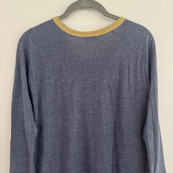 Lularoe Randy Top in Heathered Blue/Gold - Picture 5 of 6